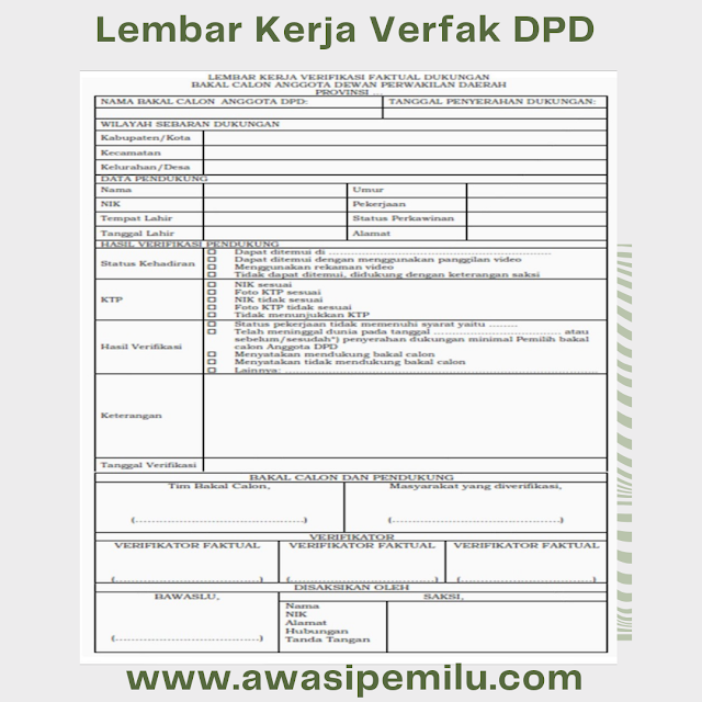 lCara Pengisian Lembar Kerja Verifikasi Faktual Calon Anggota DPD bagi  PPS pada Pemilu 2024 berdasarkan Pasal 107 PKPU Nomor 10 Tahun 2022.